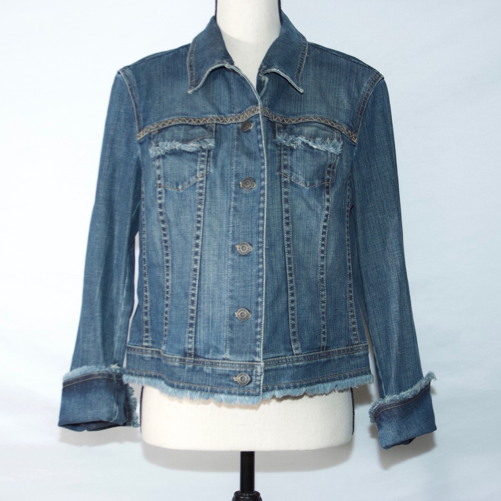 Talbots distressed jean jacket